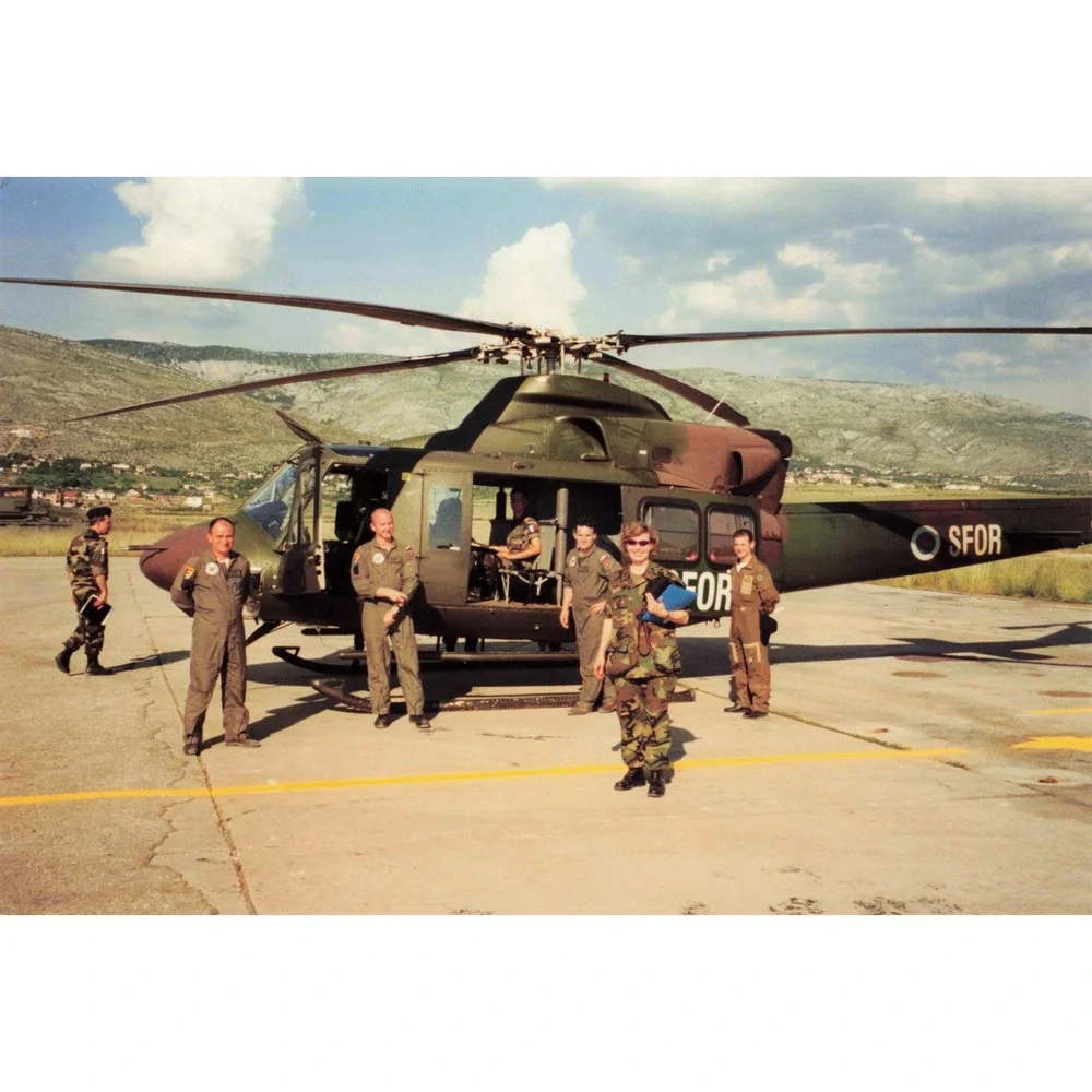 Vintage 1999 SFOR Bosnia UH-1N Helicopter Airfield Photo Lot 6x4 - Picture 3 of 5